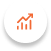 Upward trending analytics chart icon representing business growth and performance