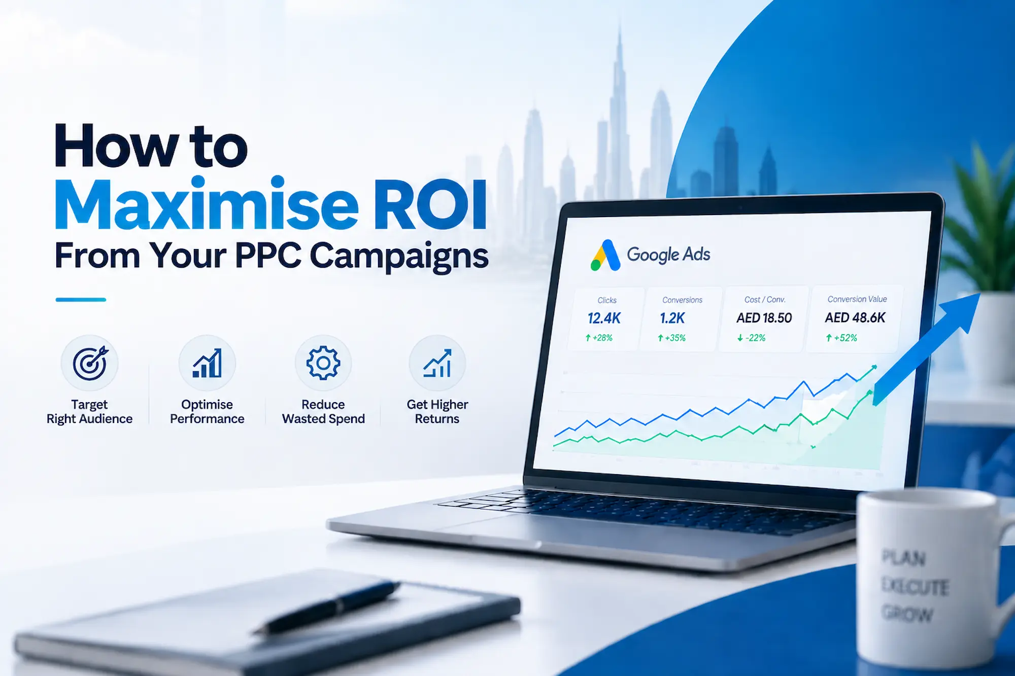 PPC campaign optimization dashboard showing strategies to maximise ROI from paid advertising
