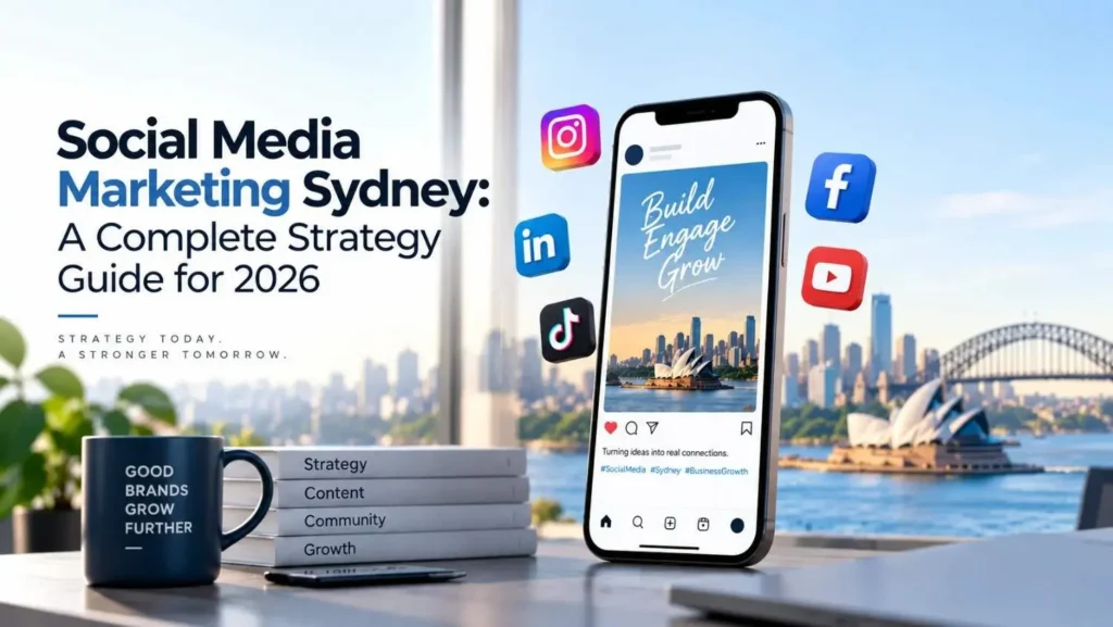 Social media marketing strategy featuring social platforms, content engagement and digital growth for businesses in Sydney.